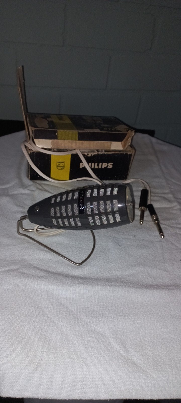 Vintage Philips EL 3784/00 Stereo Microfoon met Doos, Muziek en Instrumenten, Ophalen of Verzenden, Gebruikt, Studiomicrofoon