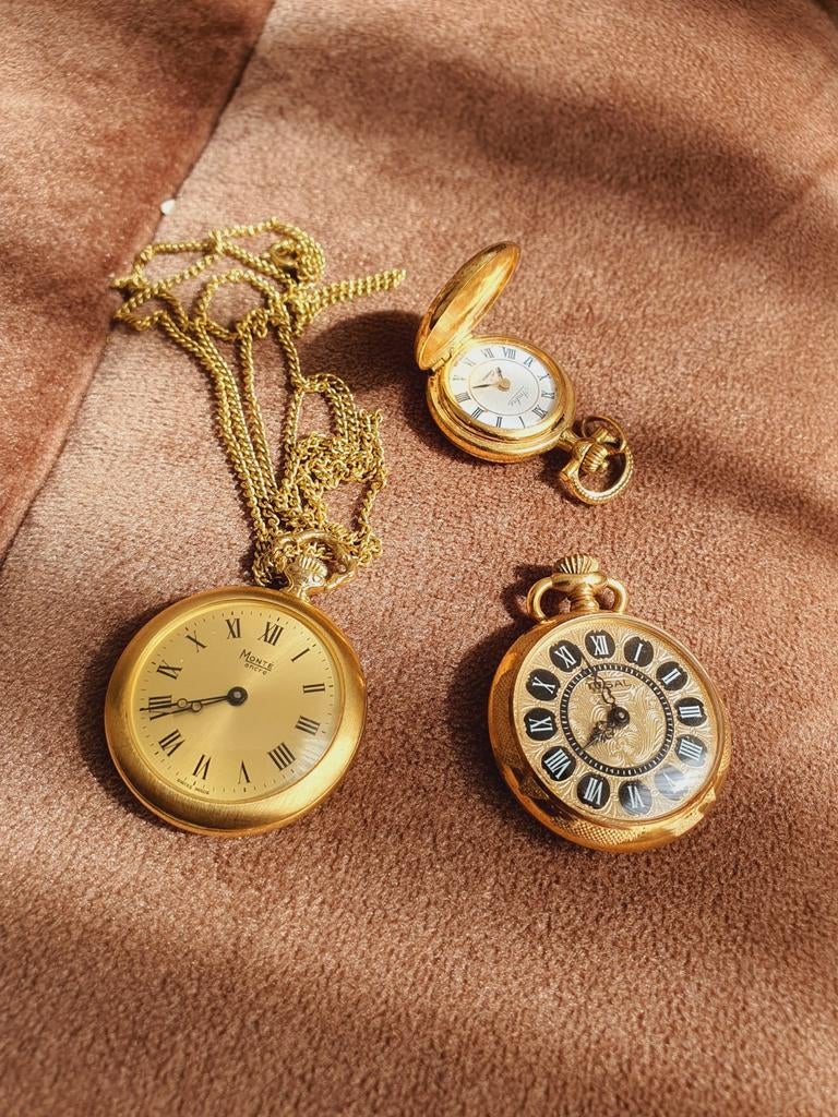 3 Zakhorloges: 2 opwindbaar, 1 batterij (niet getest), Overige merken, Overige materialen, Zakhorloge, Ophalen of Verzenden