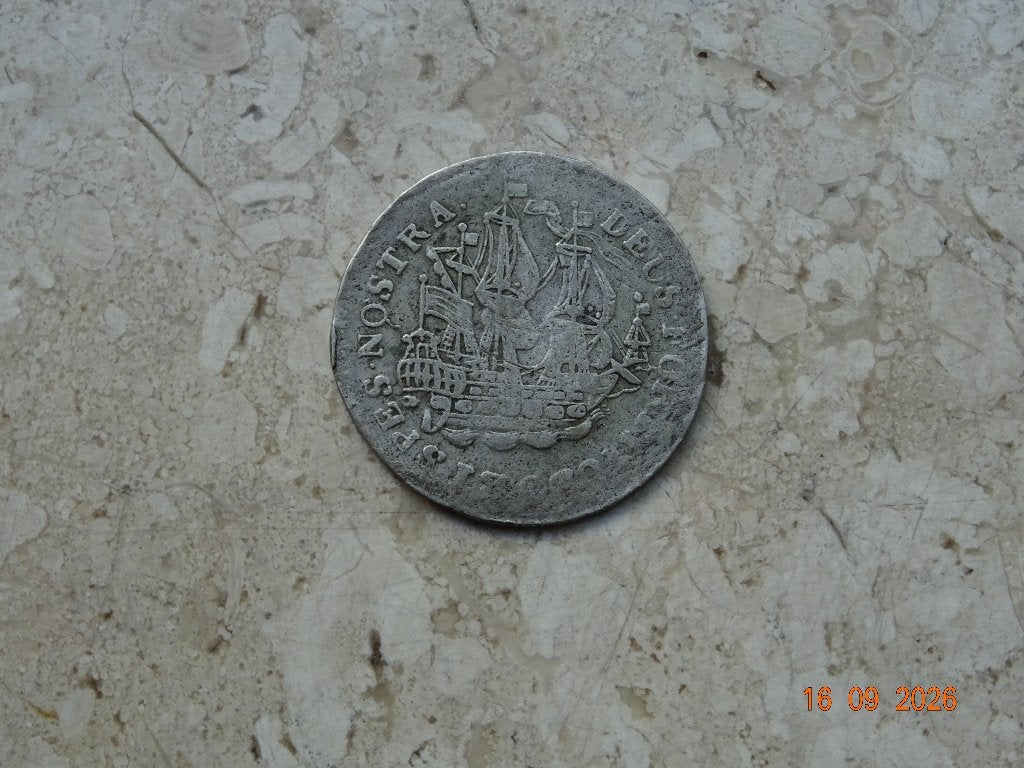 Zilveren Scheepjesschelling 1754 West-Friesland, Postzegels en Munten, Vóór koninkrijk, Verzenden, Zilver, Overige waardes