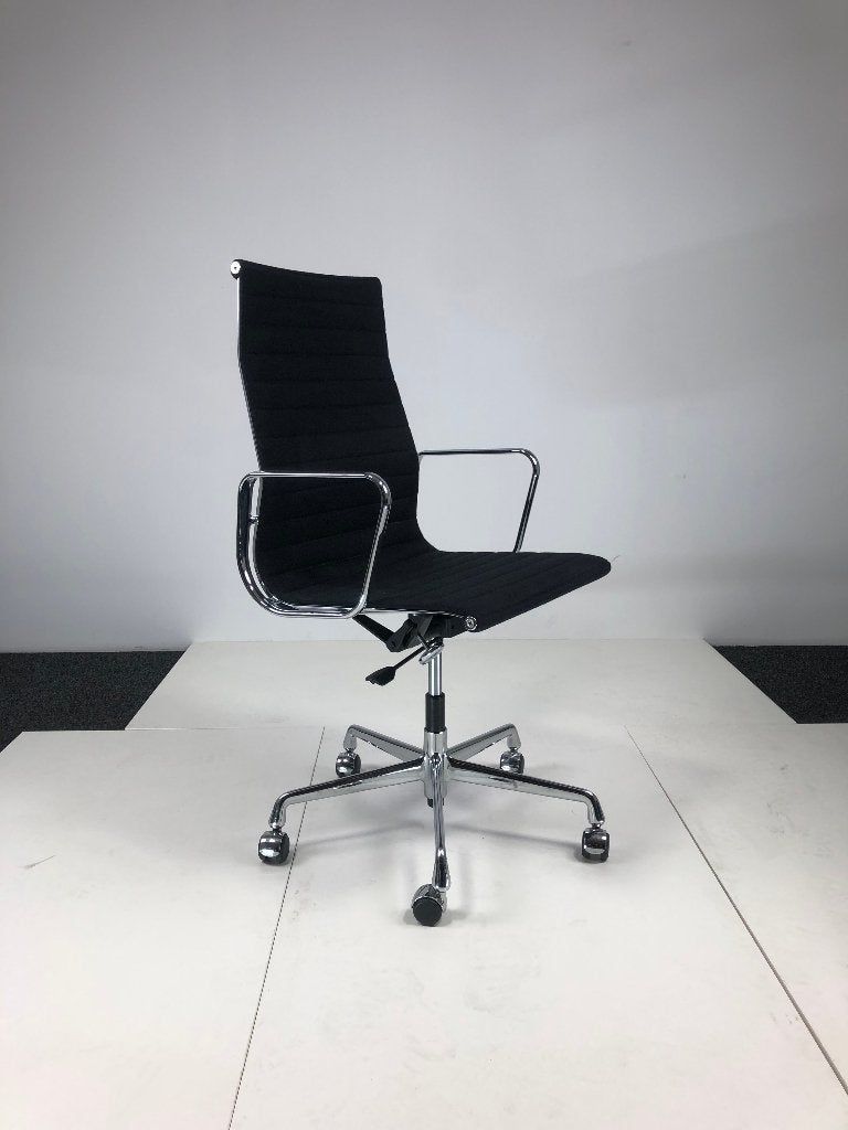 Used Vitra EA 119 Eames Bureaustoel | Zwart & Chroom 21887, Ophalen, Gebruikt, Zwart, Eén
