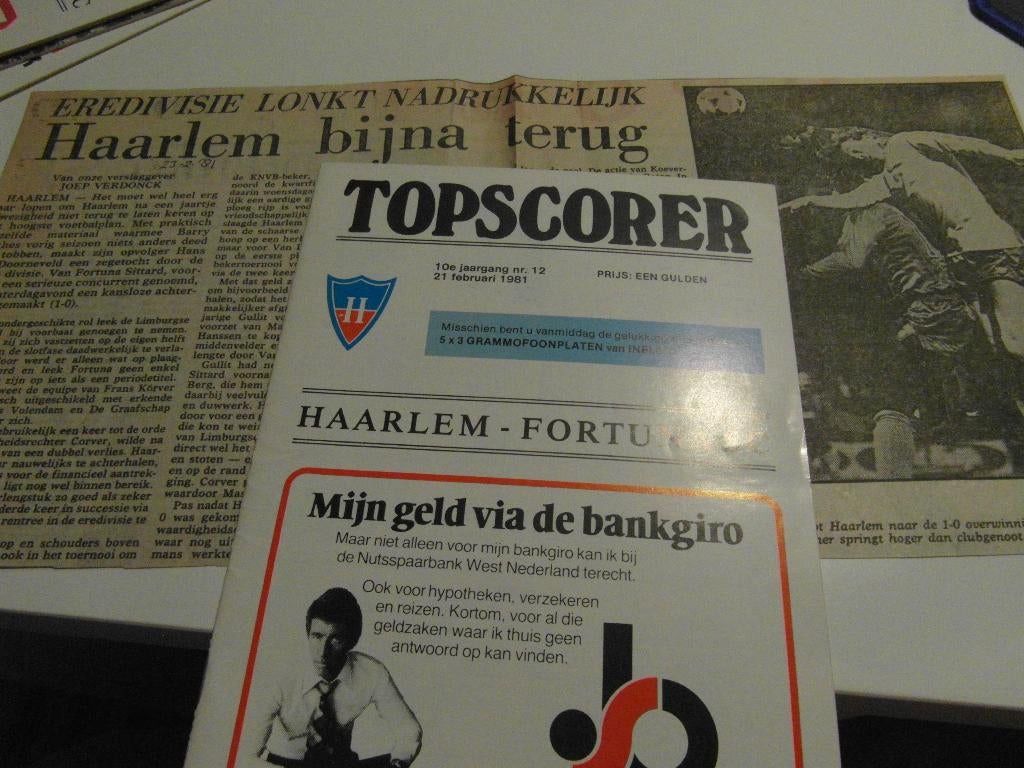 voetbal programma hfc haarlem fortuna sittard 21 feb 1981, Ophalen of Verzenden, Zo goed als nieuw, Overige binnenlandse clubs