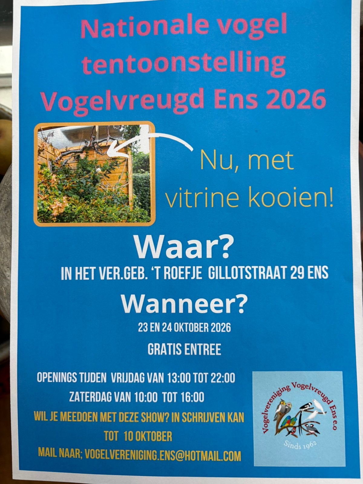 U kunt zich nog tot komende zaterdag inschrijven, Dieren en Toebehoren