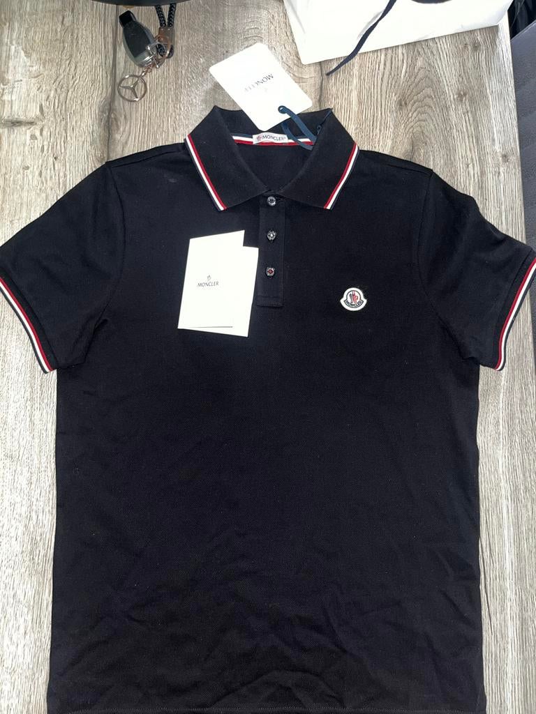 Moncler Polo maat S Zwart orgineel - Nieuw met Bon, Ophalen of Verzenden, Nieuw, Maat 46 (S) of kleiner, Zwart