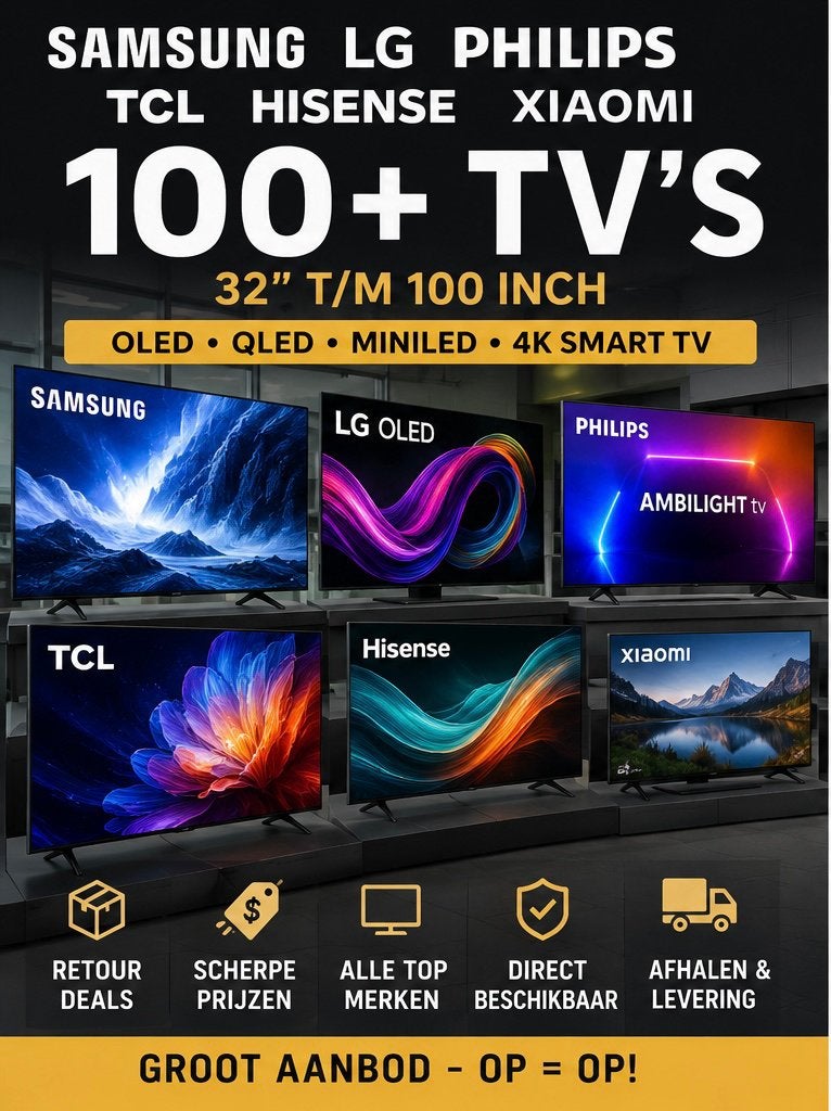 TV Retourdeal | Samsung LG Philips TCL Hisense | OLED QLED, Audio, Tv en Foto, Televisies, Hisense, Samsung, QLED, 50 Hz