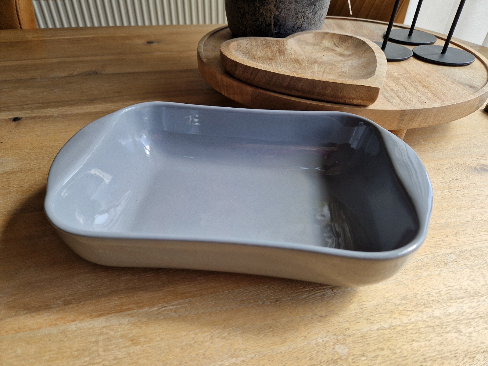 Vivo Villeroy & Boch Ovenschaal - Grijs Keramiek, Huis en Inrichting, Overige typen, Ophalen of Verzenden, Zo goed als nieuw, Steen/keramiek