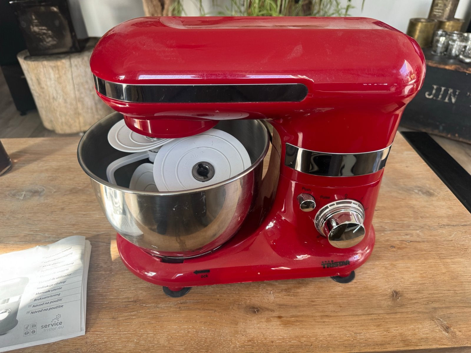 Tristar MX-4170 Keukenmachine - 600W, 3L RVS kom, 3 tot 4 liter, Ophalen of Verzenden, Zo goed als nieuw, 3 snelheden of meer