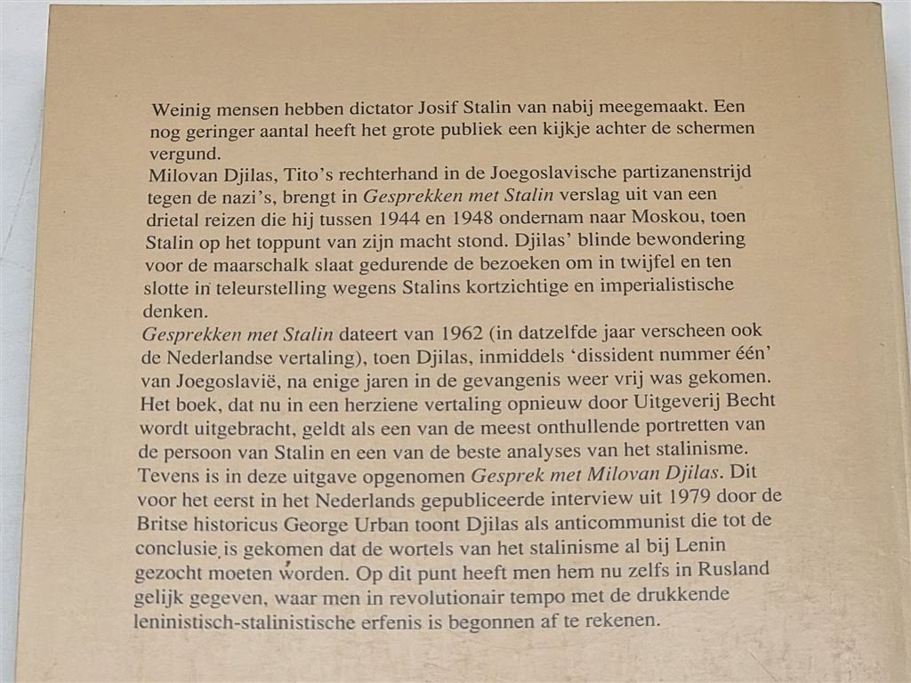 Gesprekken met Stalin — Milovan Djilas Memoires, Ophalen of Verzenden, Gelezen