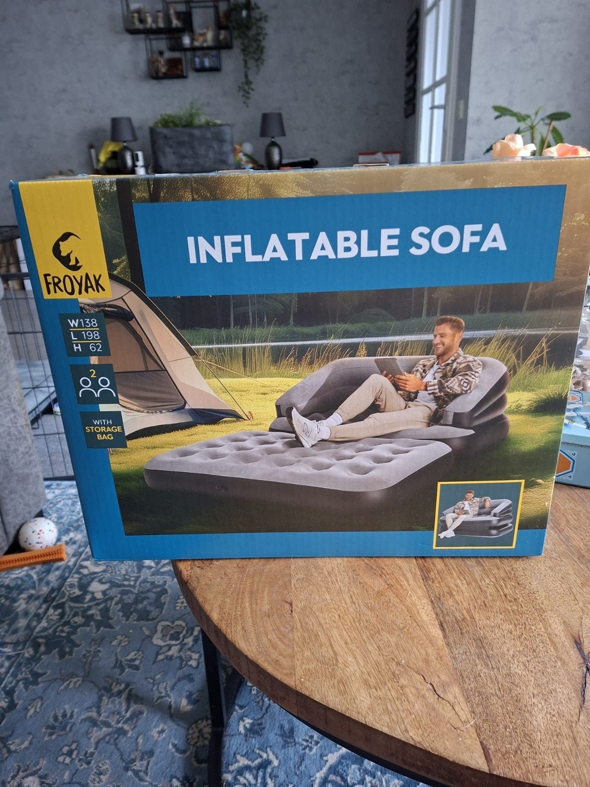 Froyak Opblaasbare Sofa - 2-persoons met opbergtas, Ophalen, Nieuw, 2-persoons