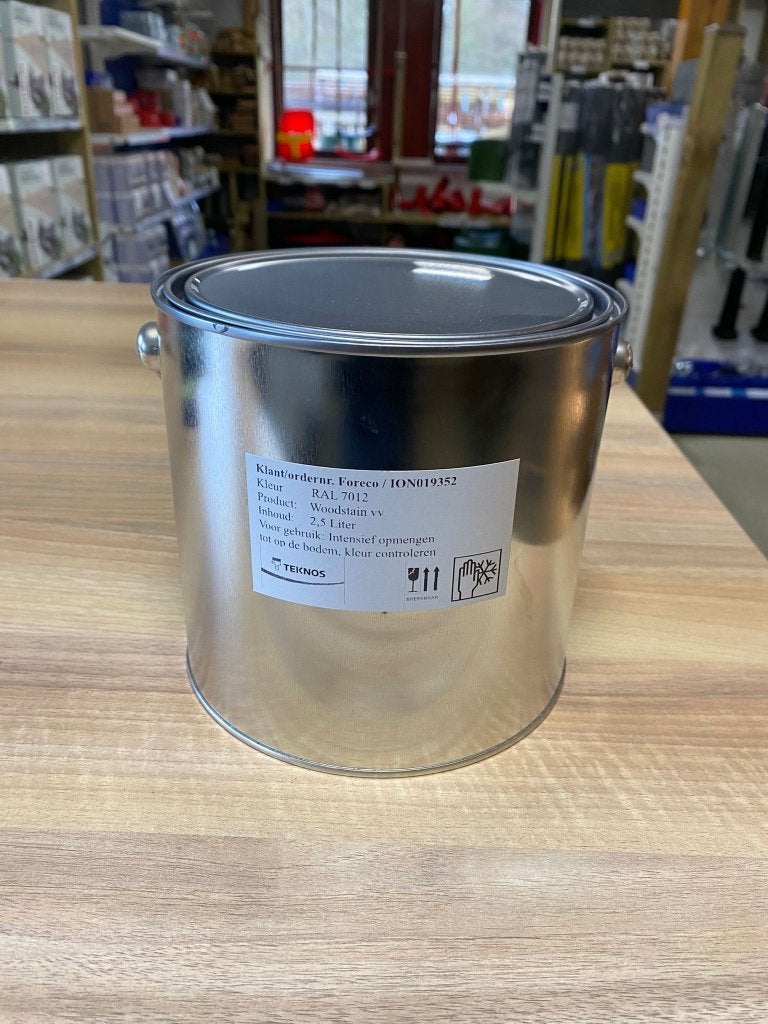 Woodstain Grijs 2,5 liter nr. 645, Ophalen, Nieuw, Verf, Grijs