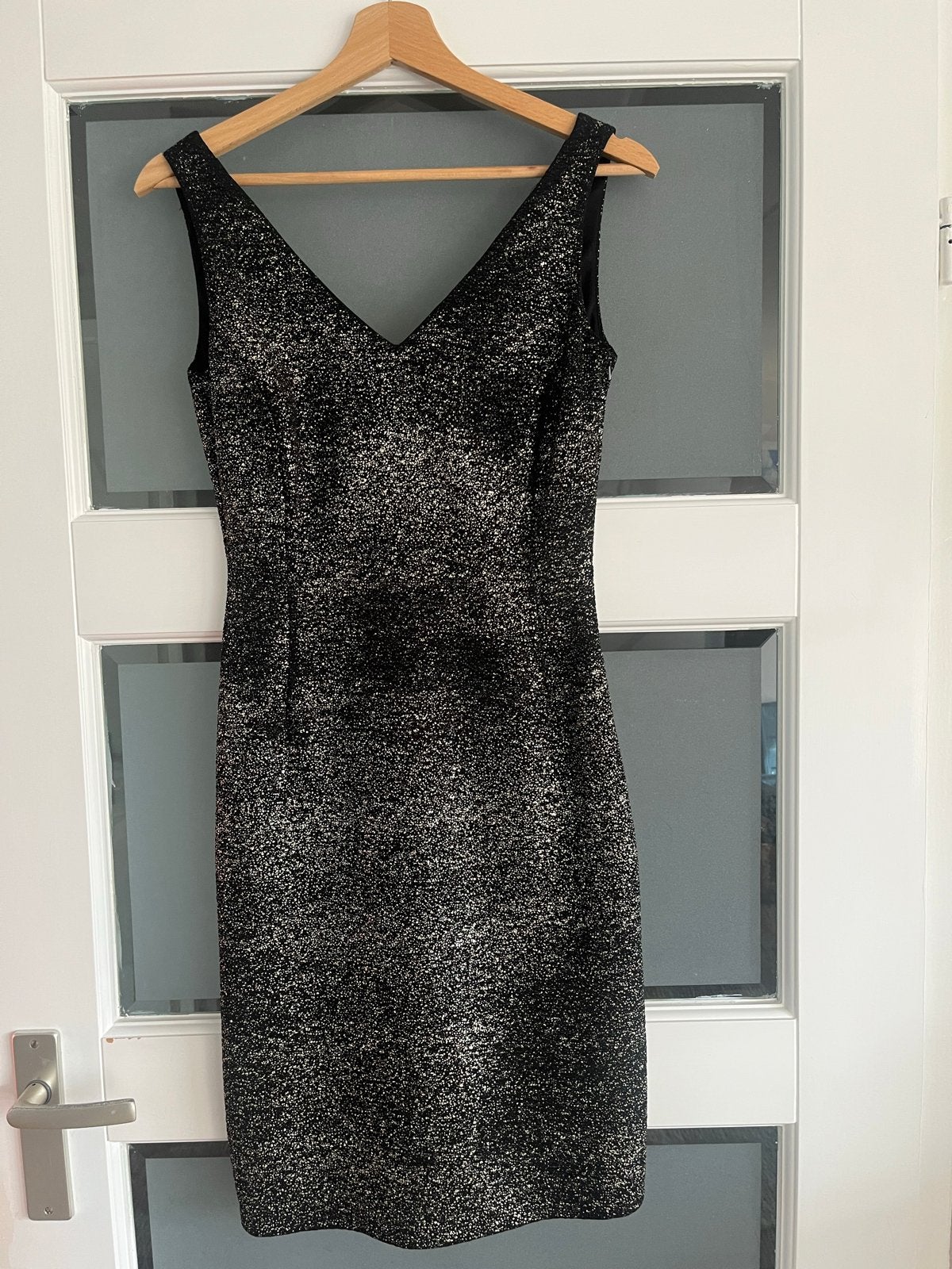 Phase Eight Zwarte Glitter Jurk - Maat 36 (S), Kleding | Dames, Zwart, Ophalen of Verzenden, Zo goed als nieuw, Knielengte