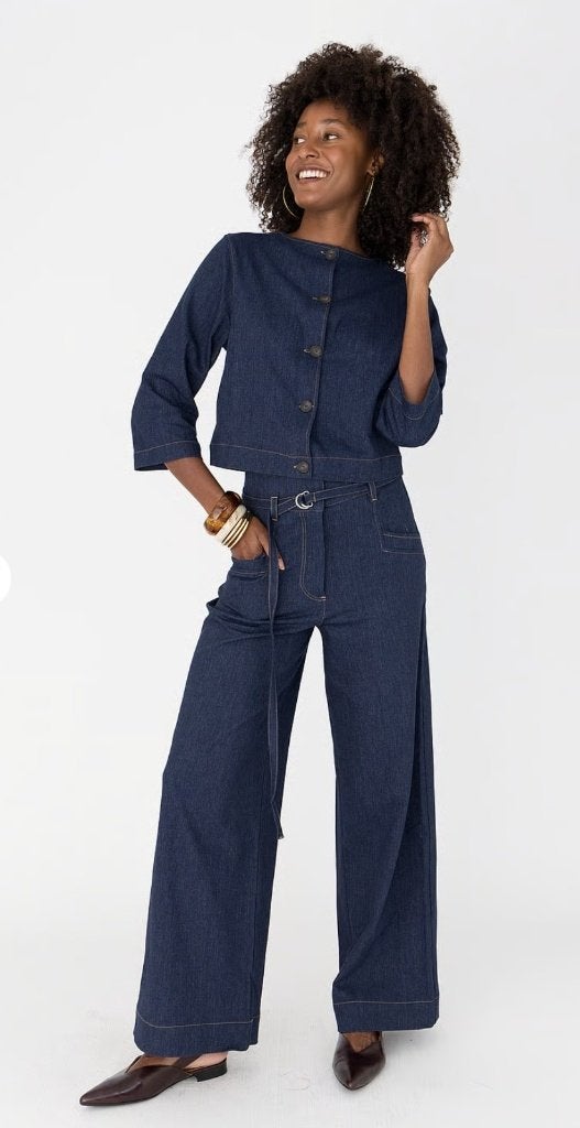 Anna van Toor denim set maat L, Maat 38/40 (M), Anna van Toor, Blauw, Ophalen of Verzenden