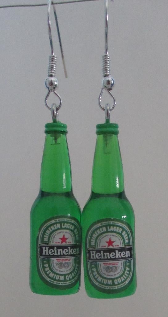 Oorbellen Heineken flesje Beer bottle., Ophalen of Verzenden, Nieuw, Overige materialen, Hangers