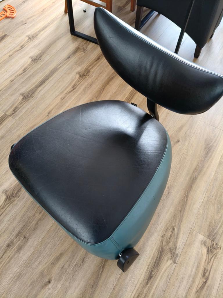 Skalma Vintage Fauteuil - Groen en Zwart Leer, Ophalen