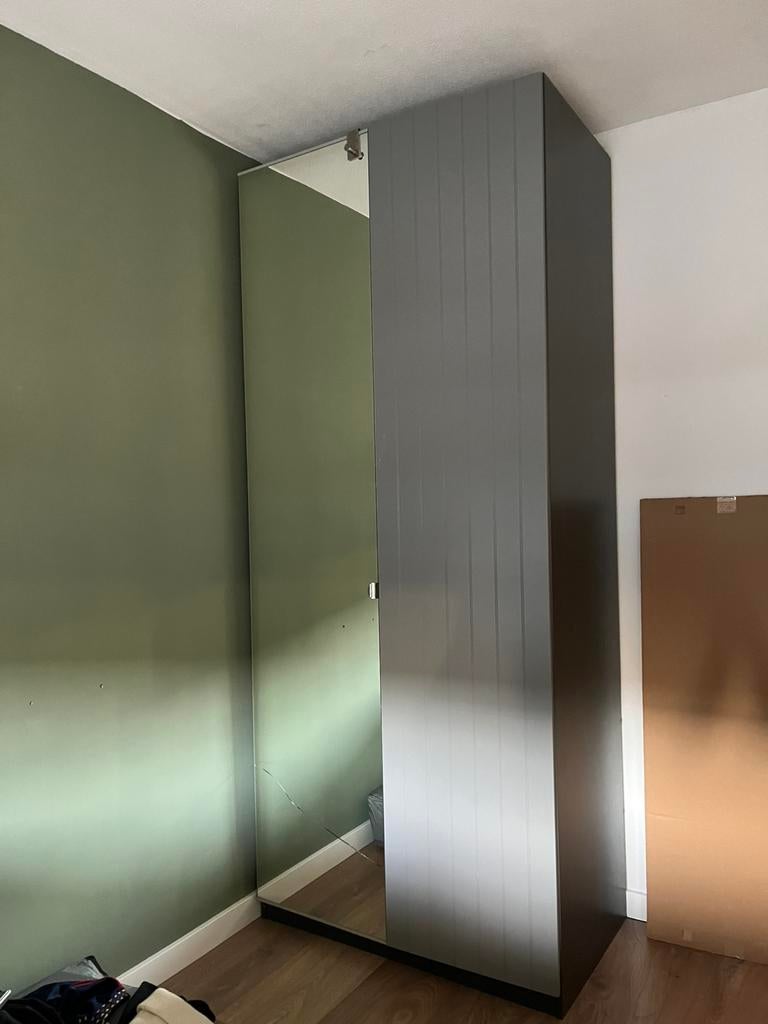 Pax kast 100x236 cm met 1 grijze deur, Gebruikt, 200 cm of meer, 50 tot 100 cm, Ophalen of Verzenden