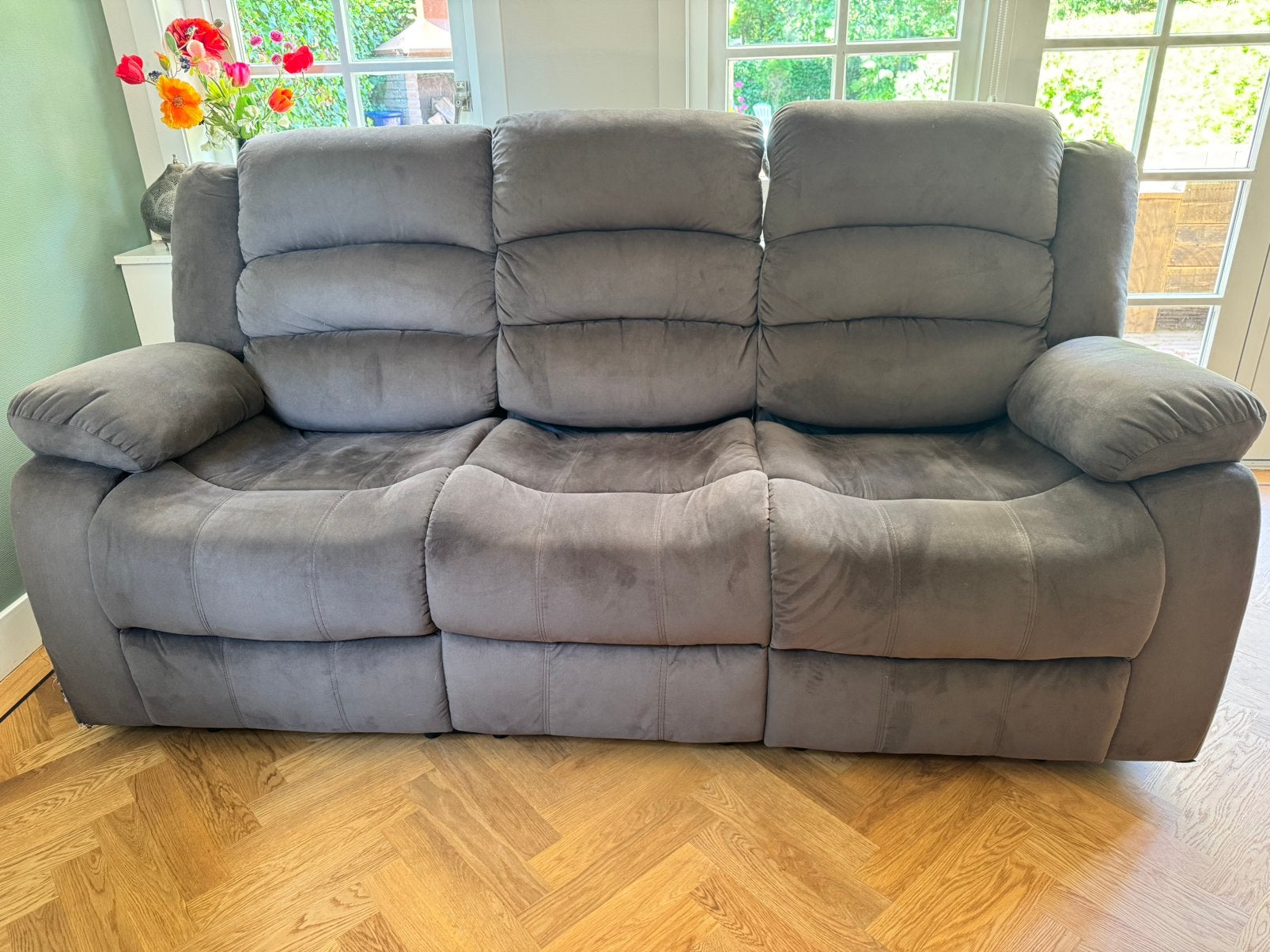 Superzachte comforabele Amerikaanse TV- bank, Huis en Inrichting, Gebruikt, Driepersoons, 75 tot 100 cm, Rechte bank