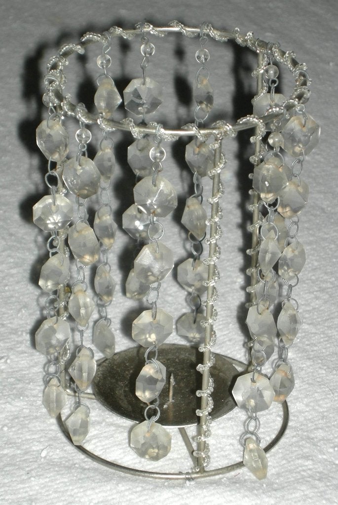 Kaarshouder / Kandelaar / Theelichthouder Ø 10,5x16 cm., Ophalen of Verzenden, Zo goed als nieuw, Metaal, Grijs