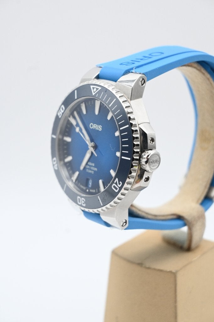 Oris Aquis Date Cal.400 - Luxe Duikhorloge, Oris Aquis Date Cal.400, Zwart, Ophalen of Verzenden, Zo goed als nieuw