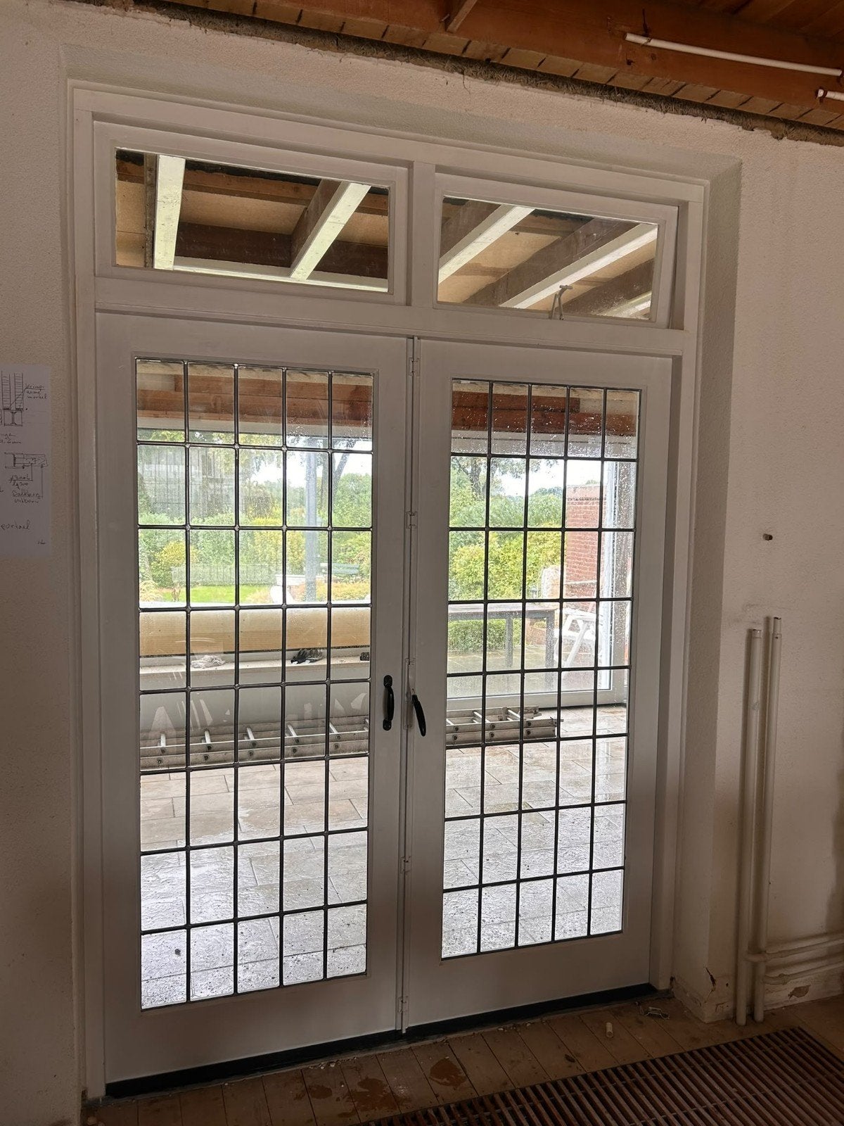 Openslaande binnendeuren met glas in lood, Doe-het-zelf en Verbouw, Ophalen, Gebruikt, 215 cm of meer, Binnendeur