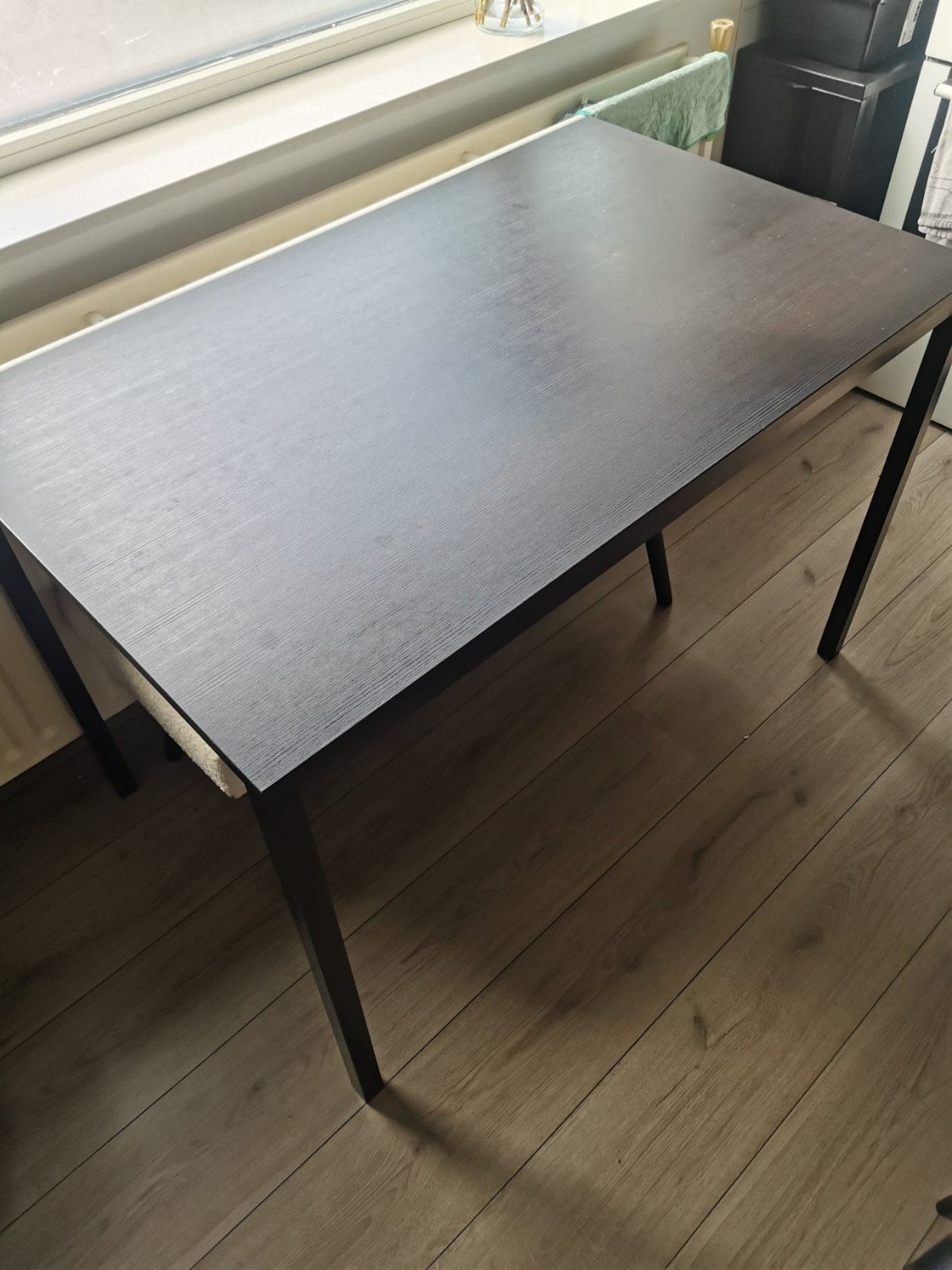 Zwarte eettafel/bureau - Gebruikt, Ophalen, Gebruikt, 50 tot 100 cm, Rechthoekig