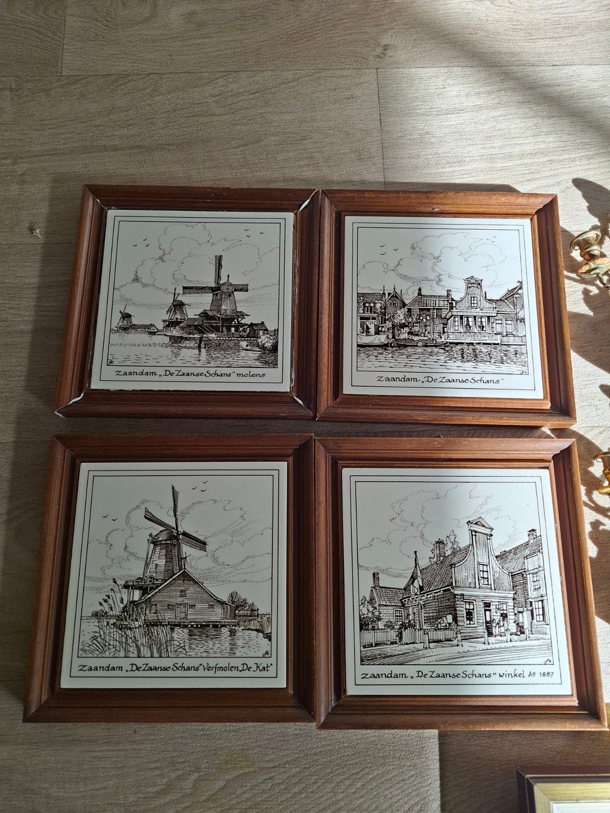 Set van 4 Zaanse Schans tegeltableaus, Ophalen