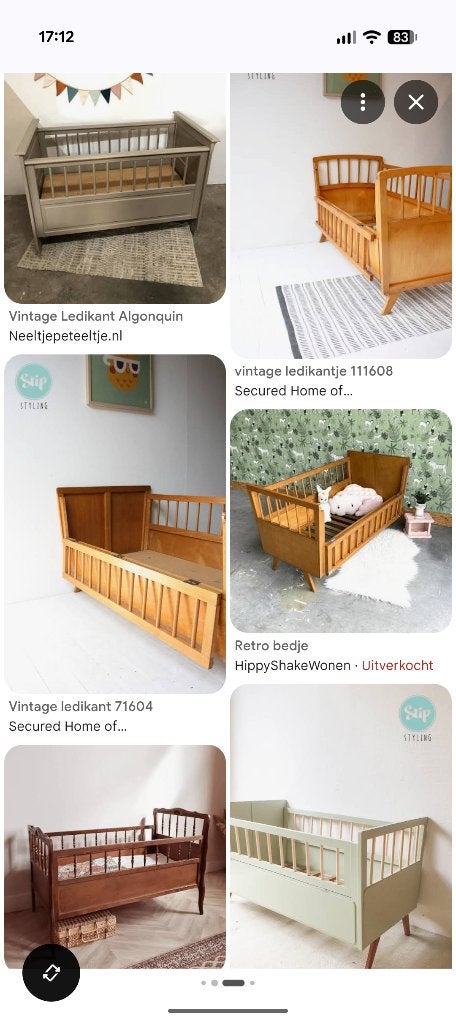 Vintage/Retro Ledikant, Kinderen en Baby's, Babywiegjes en Ledikanten, Ophalen, Gebruikt, Ledikant