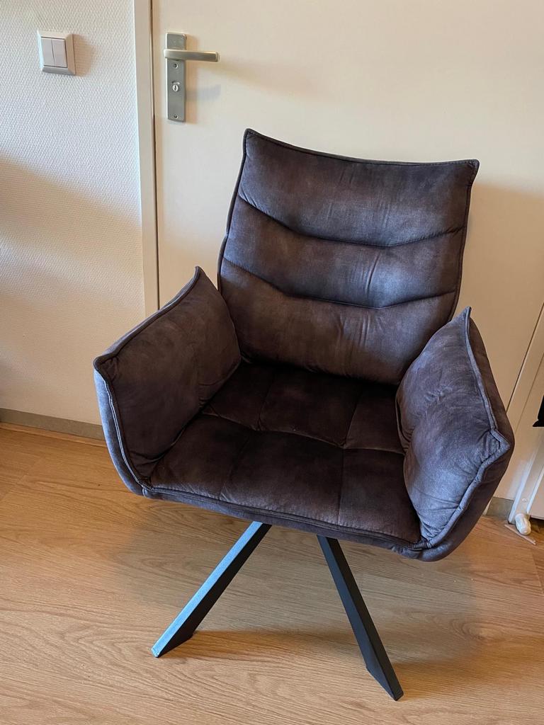 2 Comfortabele draaiende eetkamerstoelen (Loods5), Ophalen, Gebruikt, Twee, Stof