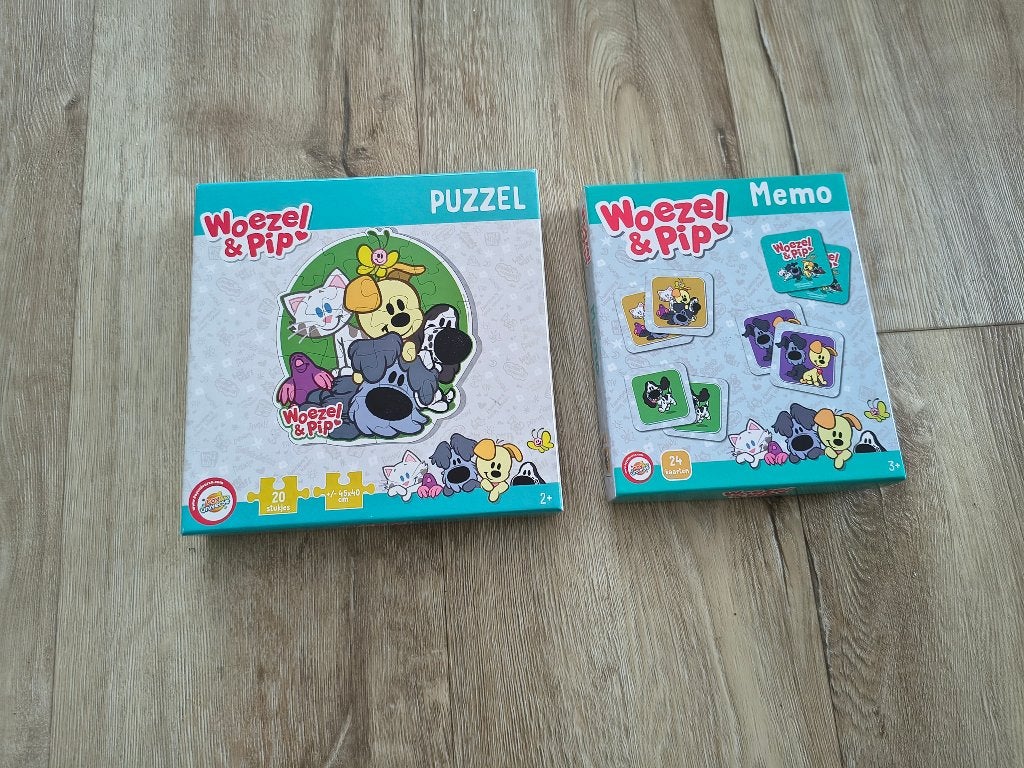 Woezel en Pip puzzel en memory spel, als nieuw! Kadotip!, 10 tot 50 stukjes, Onb, Ophalen of Verzenden, Onb