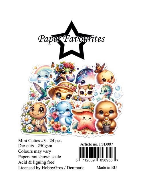Paper Favourites Die-Cuts Mini Cuties 3 PFD007, Overige merken, ., Nieuw, Ophalen of Verzenden