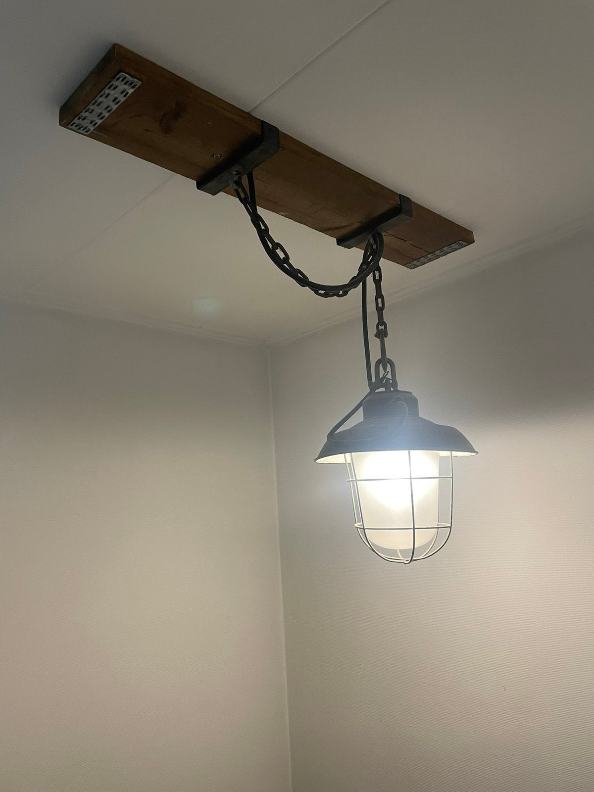 Stoere industriële hanglamp, Gebruikt, Zwart, Overige typen, Ophalen of Verzenden
