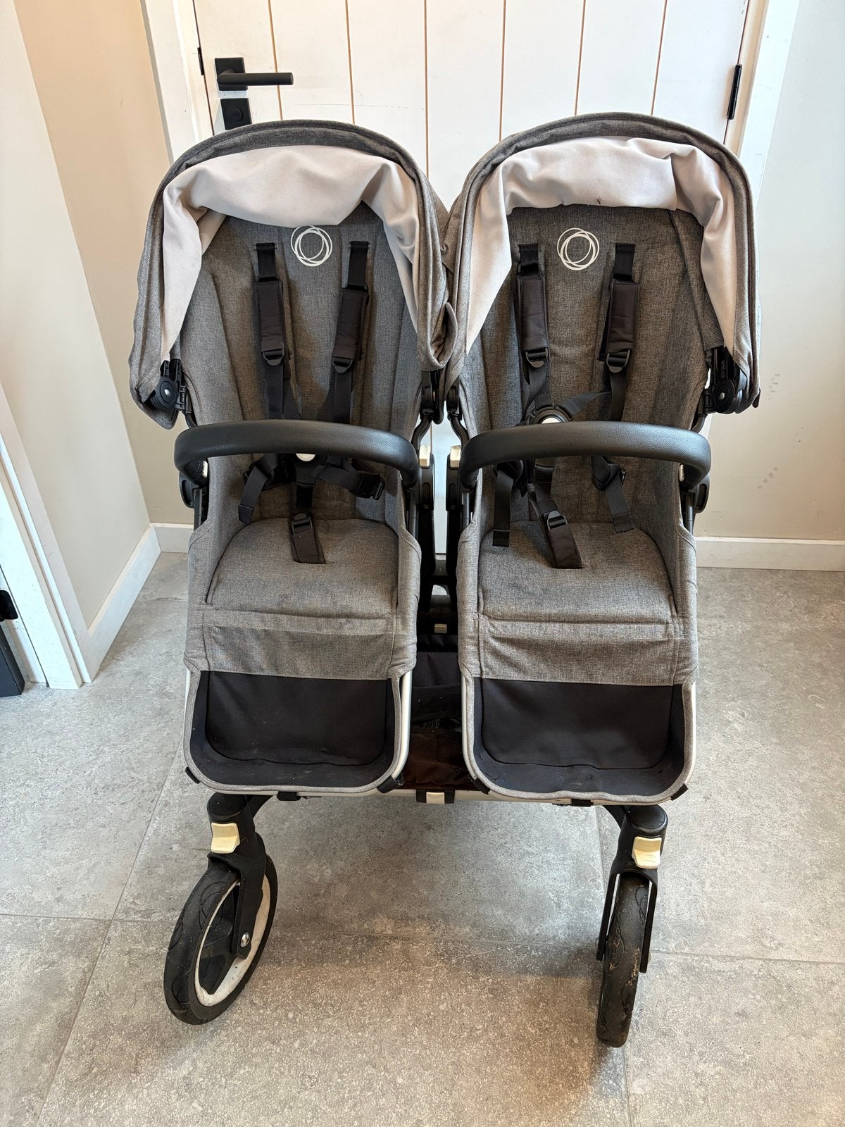 Bugaboo Donkey Twin kinderwagen met meerijdplankje, Ophalen, Gebruikt, Combiwagen, Duowagen