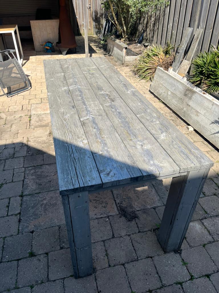 Steigerhouten tafel, Tuin en Terras, Tuintafels, Ophalen, Zo goed als nieuw, Rechthoekig, Hout