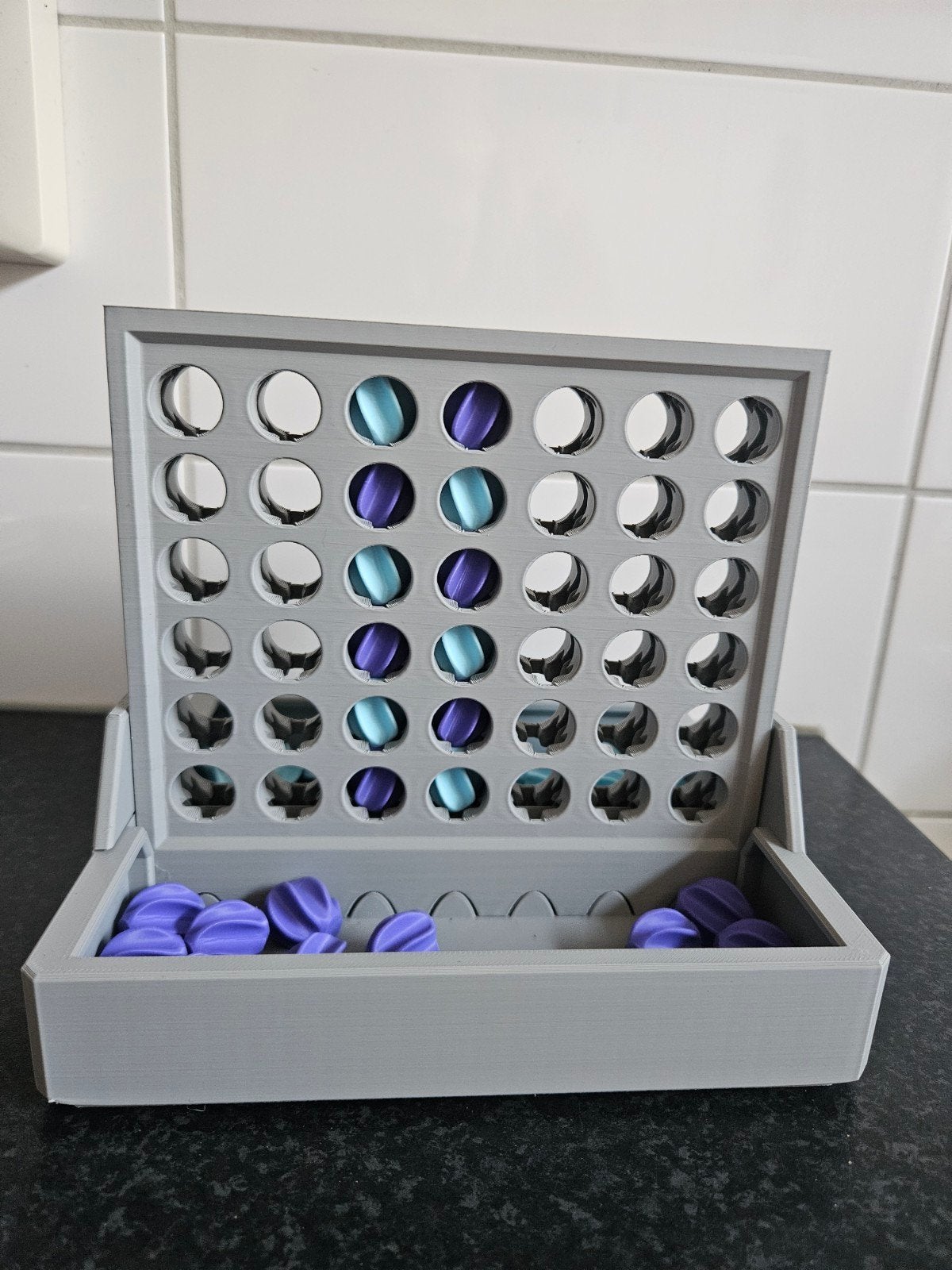 3D-geprint Vier op een Rij spel, Hobby en Vrije tijd, Een of twee spelers, Ophalen of Verzenden, Zo goed als nieuw, Reisspel