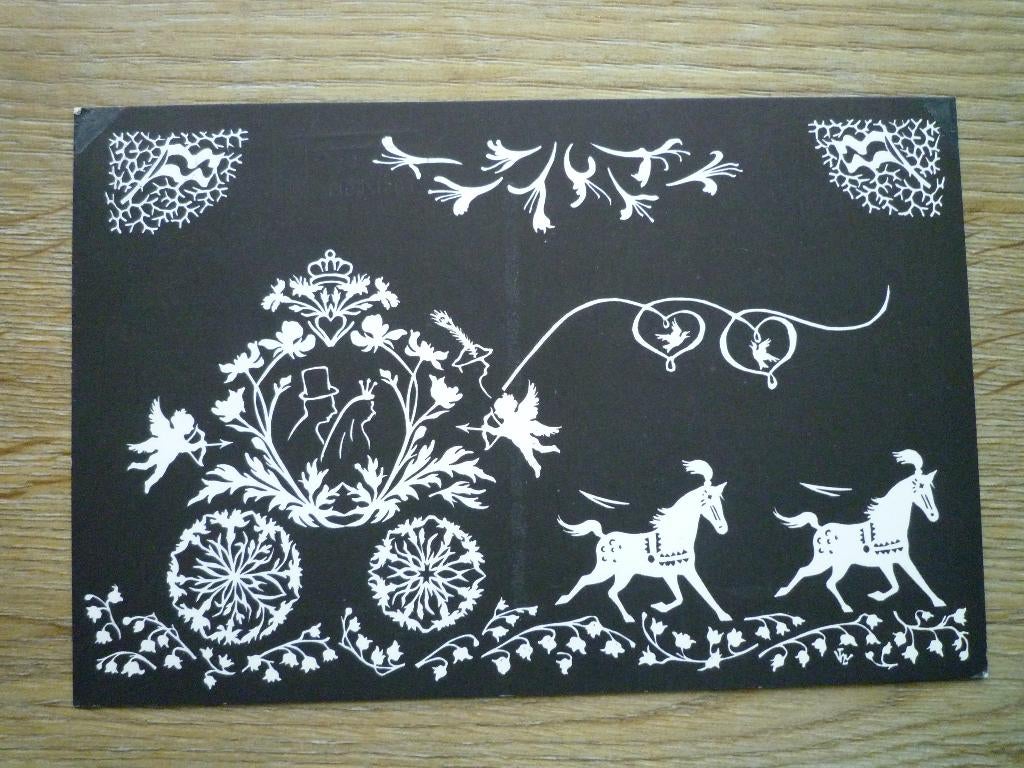 Knipwerk W.Tj. Lever paarden rijtuig dilligence, Verzamelen, Ophalen of Verzenden, Voor 1920, Sterren en Beroemdheden