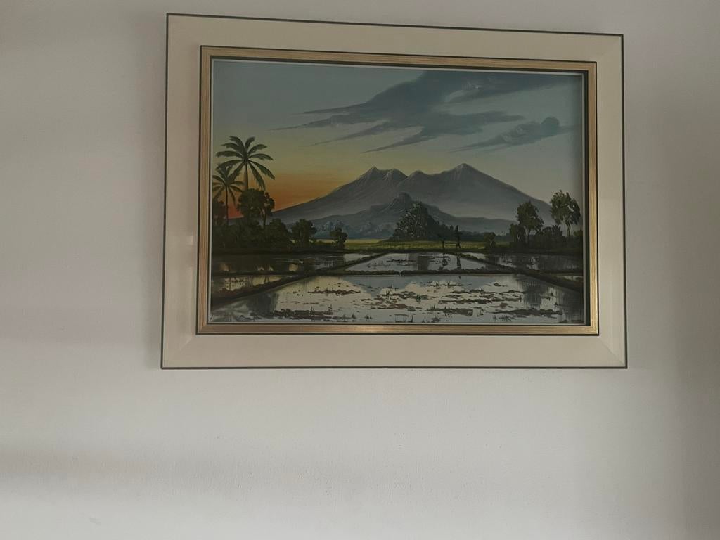 Indonesisch Landschap, J. Wedje, Gouache, ca. 1950, Ophalen