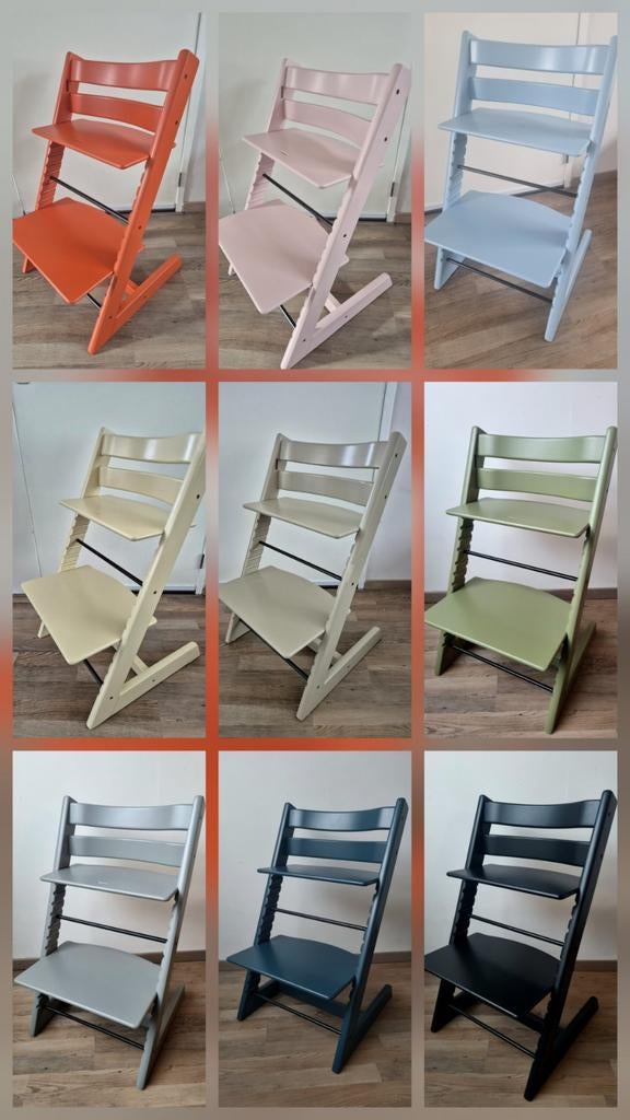 Stokke Tripp Trapp stoelen, Kinderen en Baby's, Kinderstoelen, Zo goed als nieuw, Meegroeistoel, Aanschuifbaar, Afneembaar eetblad
