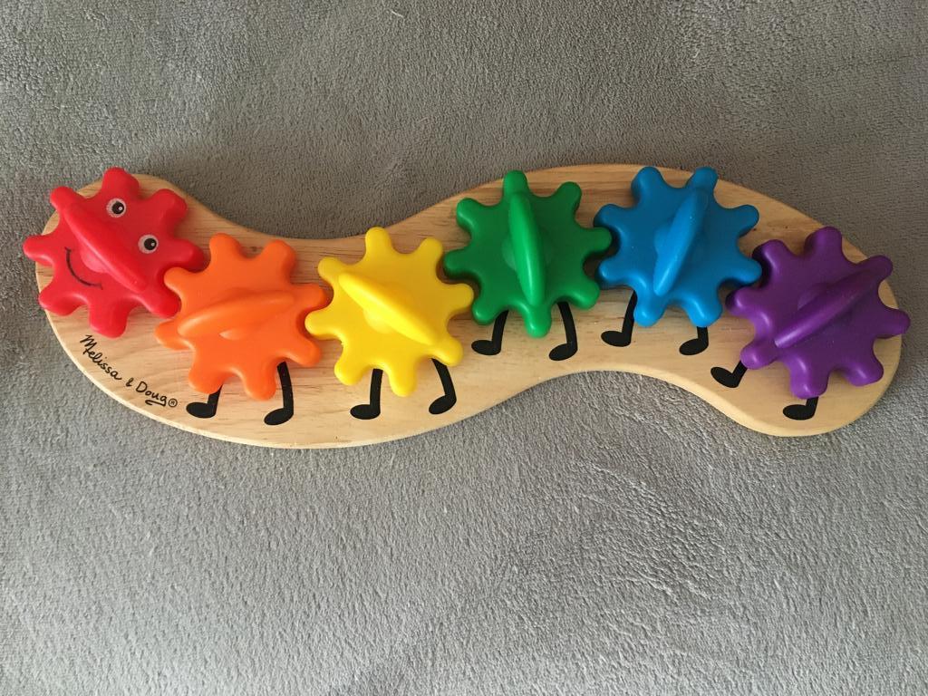 Houten speelgoed regenboogrups rups Melissa en Doug, Ophalen of Verzenden, Gebruikt, Overige typen