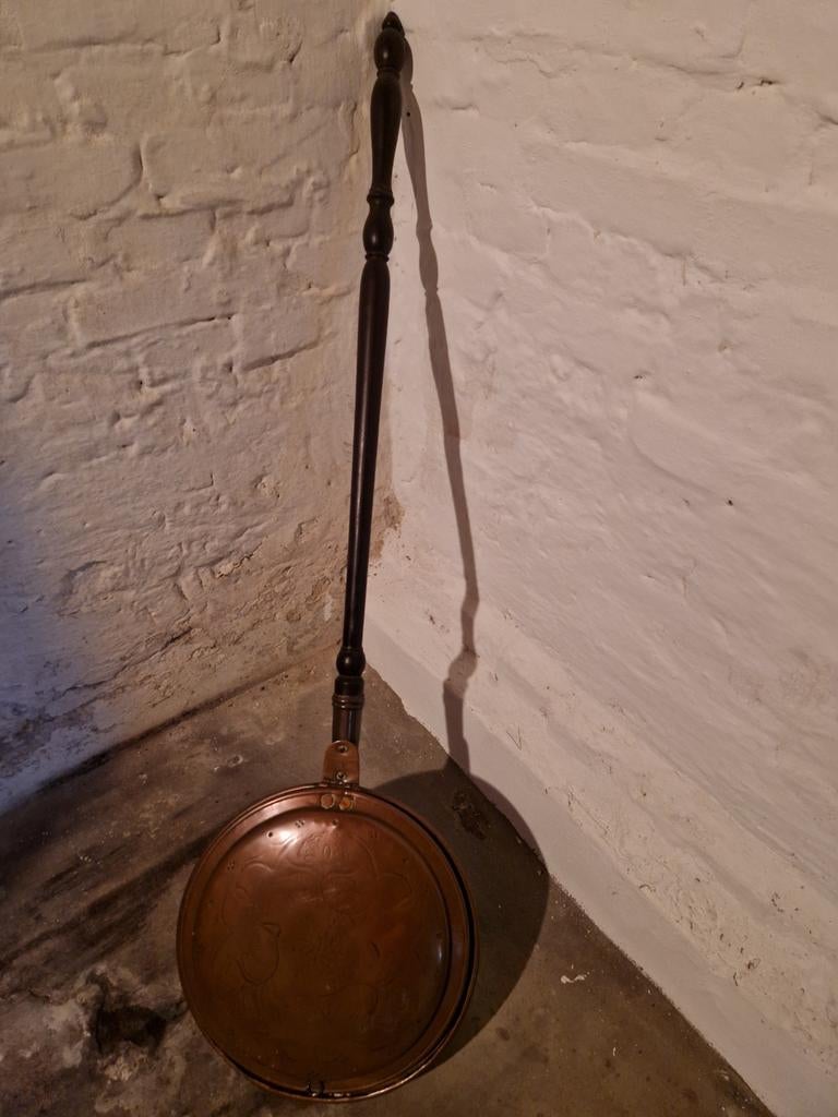 Antieke beddenpan met koperen pan, Antiek en Kunst, Ophalen, Koper
