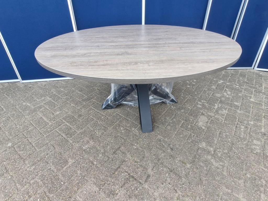 Eetkamertafel / vergadertafel nieuw rond 150cm, Huis en Inrichting, Tafels | Eettafels, Rond, Nieuw, Ophalen of Verzenden, Industriestraat 5