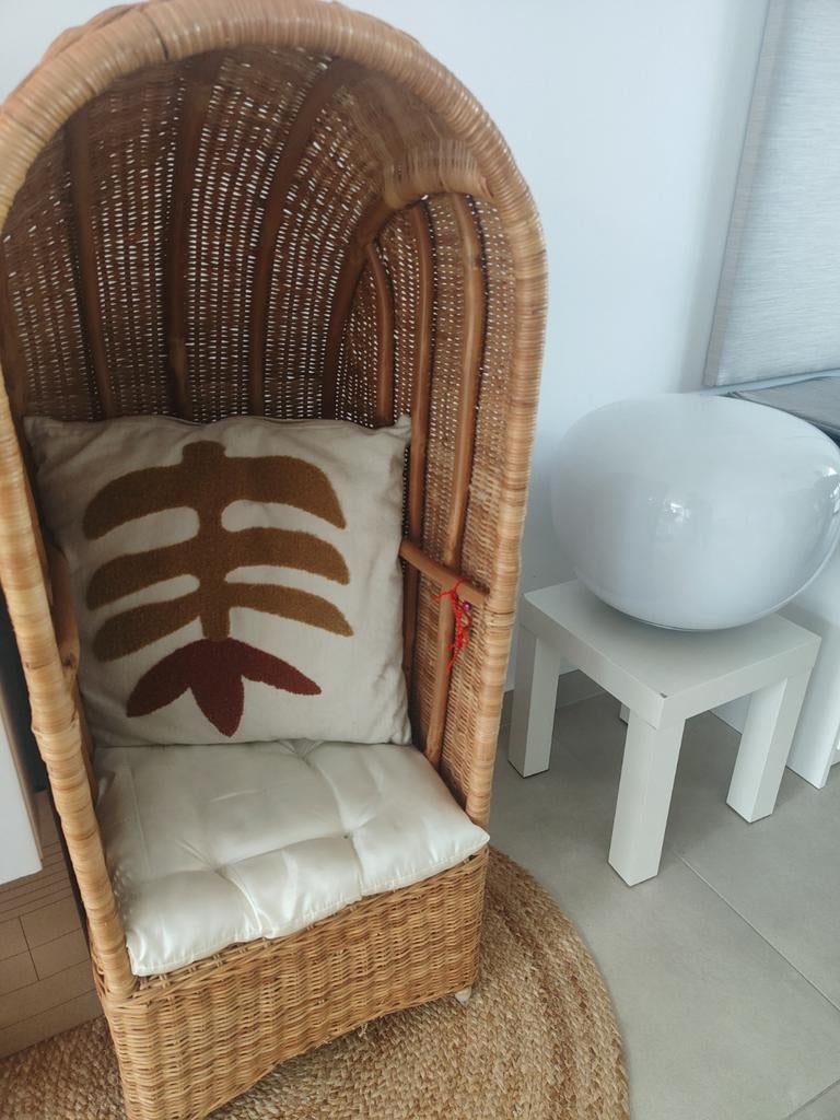 Oud strand rieten kinderstoel, Ophalen, Gebruikt, Stoel