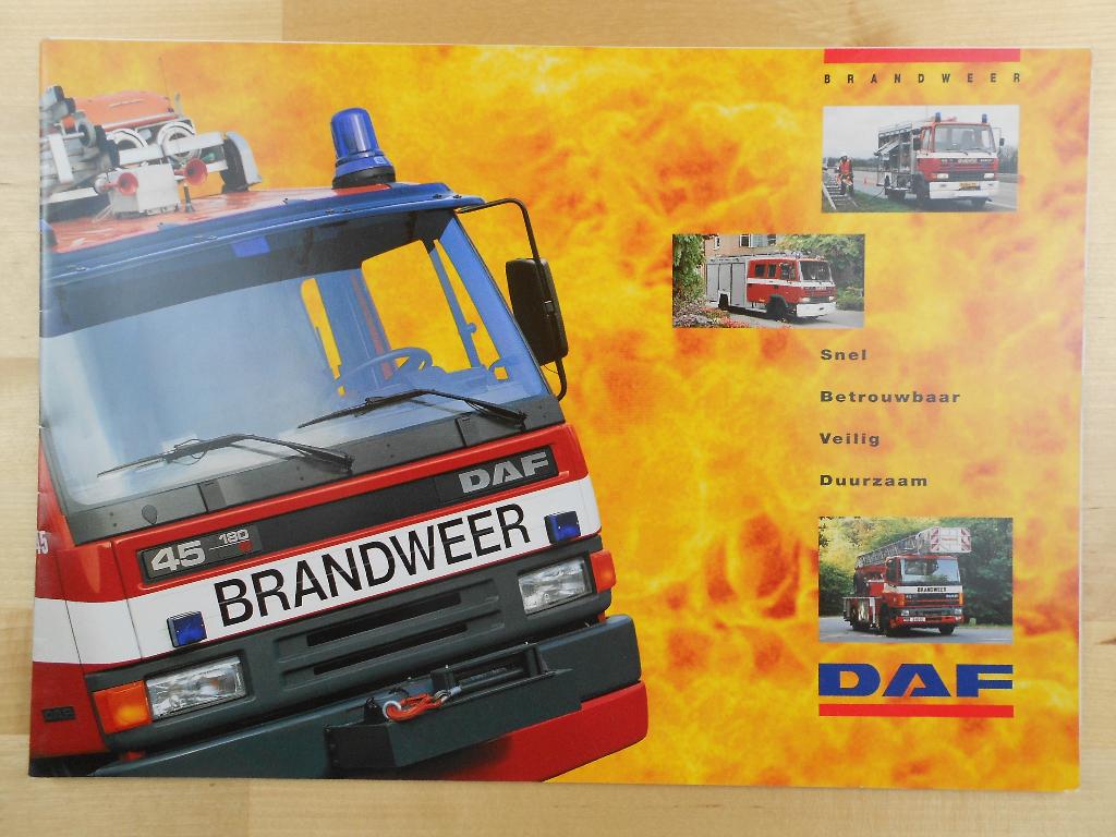 DAF Brandweer Brochure 1995 45 55 65 75 85 95, Ophalen of Verzenden, Zo goed als nieuw, Overige merken, DAF