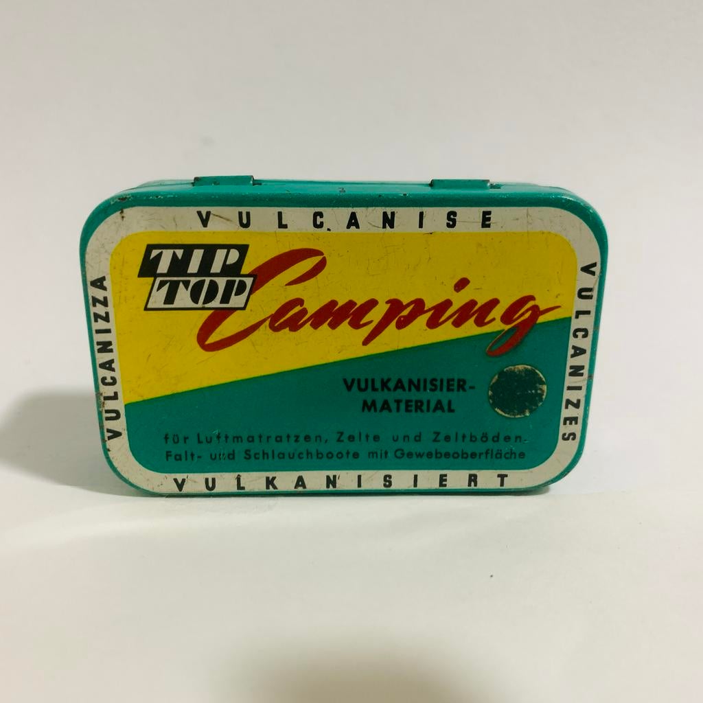 Vintage Tip Top Camping Vulkaniseerdoosje luchtbed plaksetje, Ophalen of Verzenden, Gebruikt
