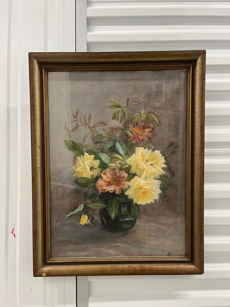 19e eeuws olieverf bloemstilleven – gesigneerd G.C. Gorter, Antiek en Kunst, Ophalen of Verzenden
