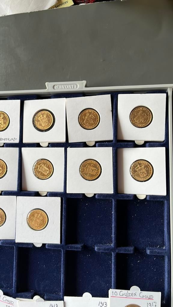 Gouden tientjes, Postzegels en Munten, Munten | Nederland, Koning Willem III, Setje, 10 gulden, Goud