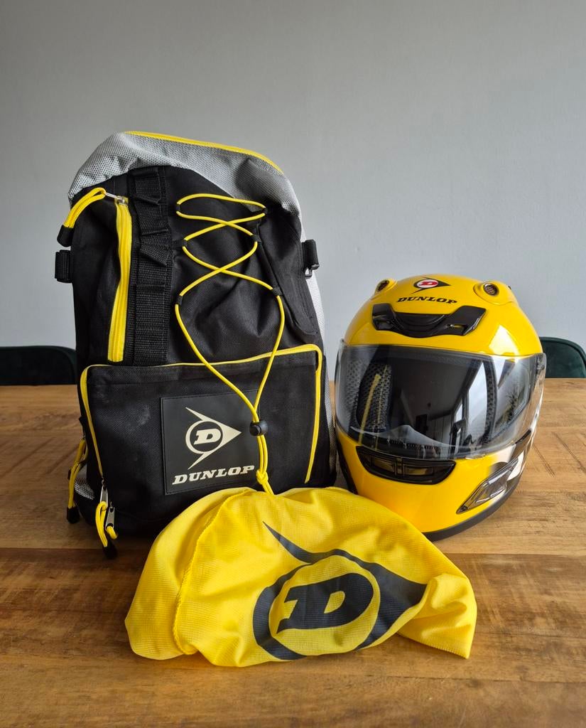 Dunlop motorhelm, beschermtasje, rugzak, Overige merken, Ophalen of Verzenden, Nieuw zonder kaartje, Integraalhelm