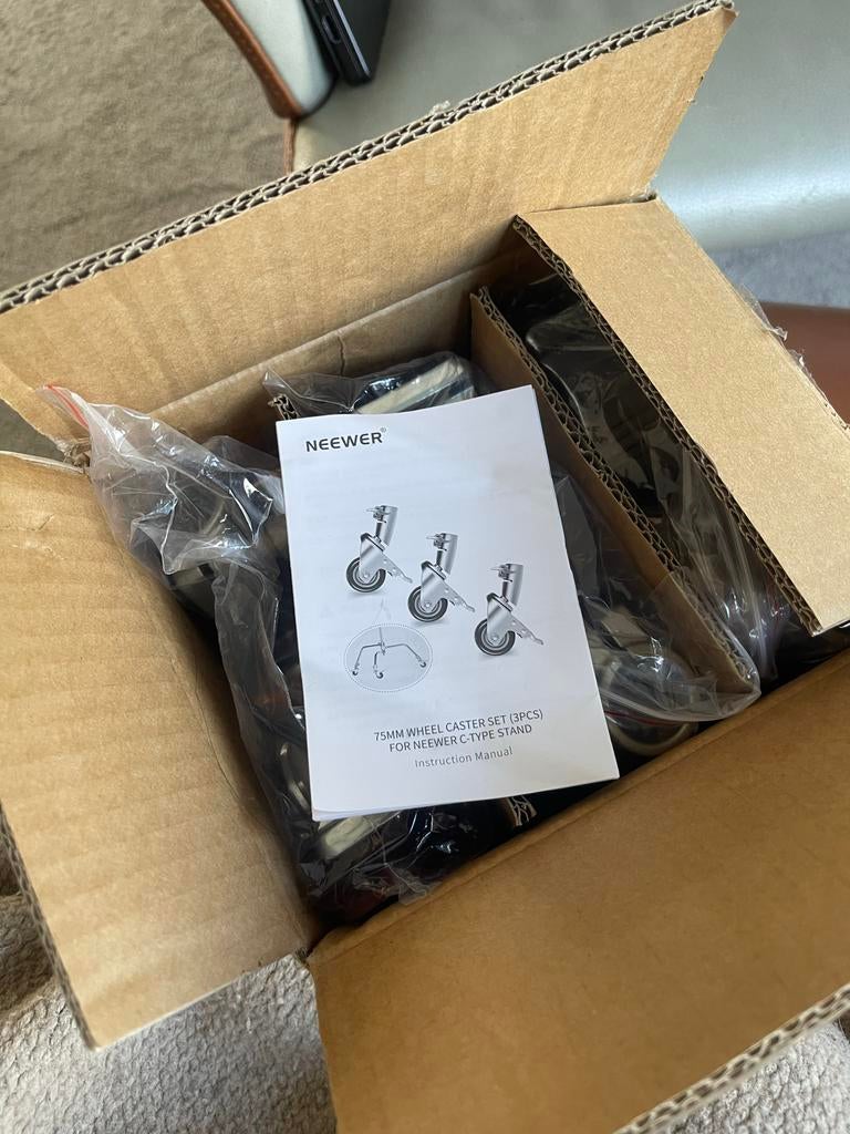 Neewer C-Stand Wielen (3 stuks) - Nieuw!, Ophalen of Verzenden, Nieuw