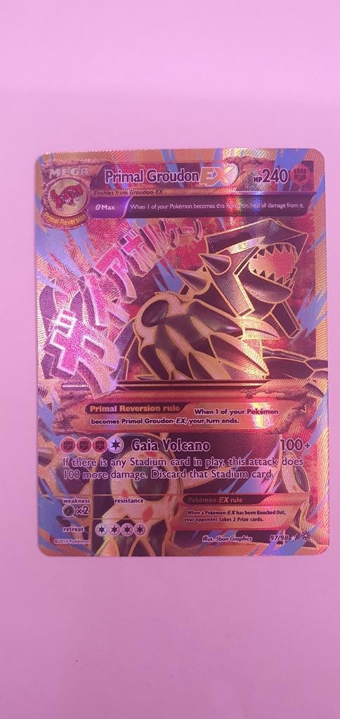 Primal Groudon ex Secret Rare - Mint Conditie, Hobby en Vrije tijd, Verzamelkaartspellen | Pokémon, Ophalen of Verzenden