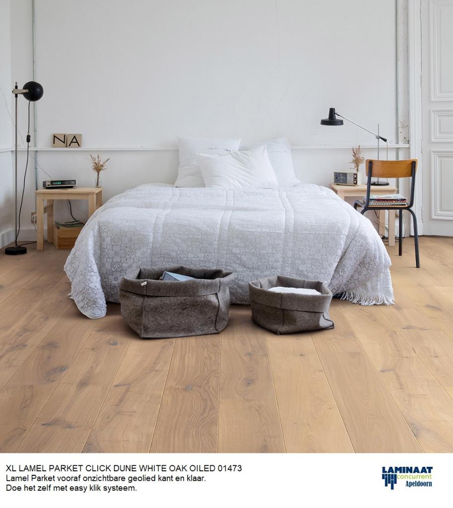 Lamel Parket Click Light Natuur oiled 14mm vooraf geolied, Parket, 75 m² of meer, Nieuw, Beige