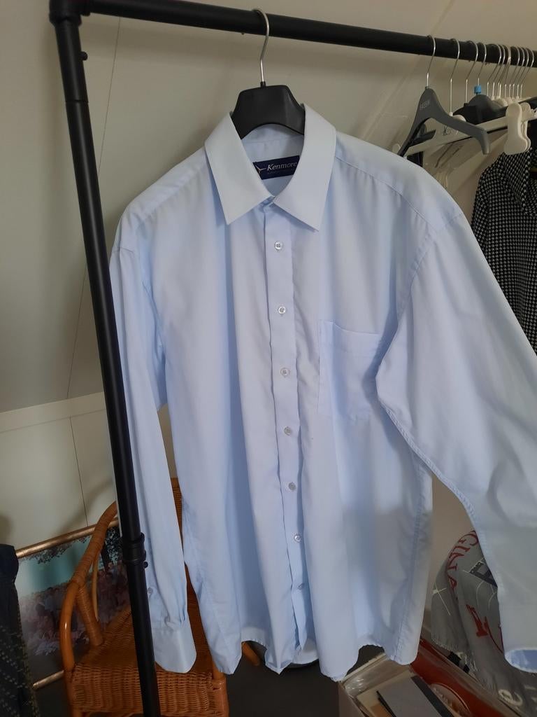 Nieuw Lichtblauw heren overhemd.mt 46 Kenmore, Verzenden, Nieuw, Blauw