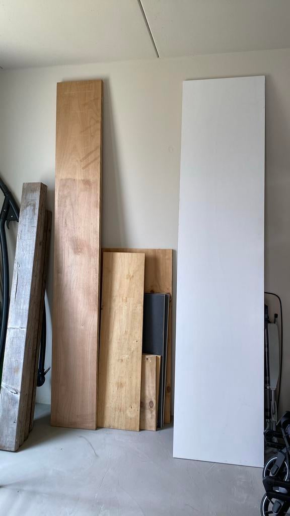 Houten planken en platen - diverse maten, Doe-het-zelf en Verbouw, Hout en Planken, Ophalen, Gebruikt, Minder dan 25 mm, Plank