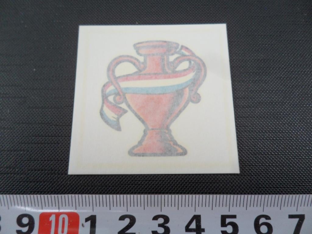 sticker huid tattoo voetbal beker rood wit blauw, Ophalen, Zo goed als nieuw
